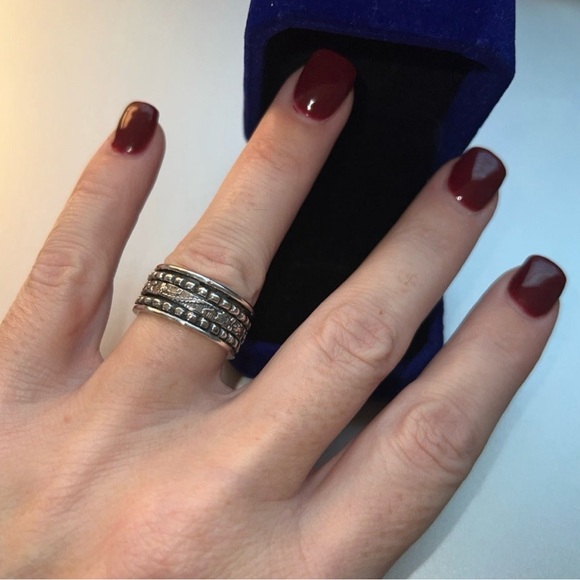 Sterling silver spinner ring size 7.5 new - Picture 2 of 4